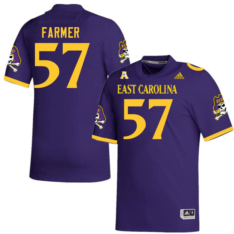 Men #57 Ajani Farmer ECU Pirates College Football Jerseys Stitched Sale-Purple